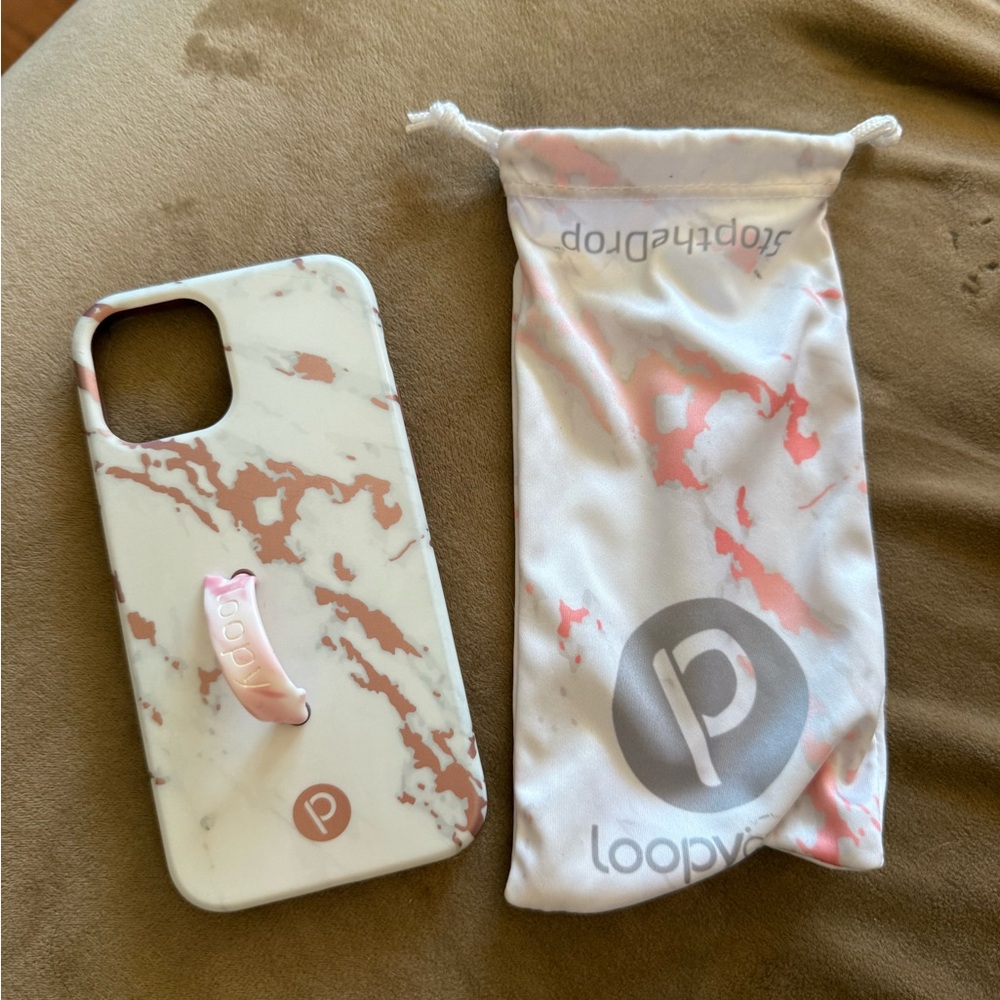 Loopy Case Pink and White Marble Phone Case